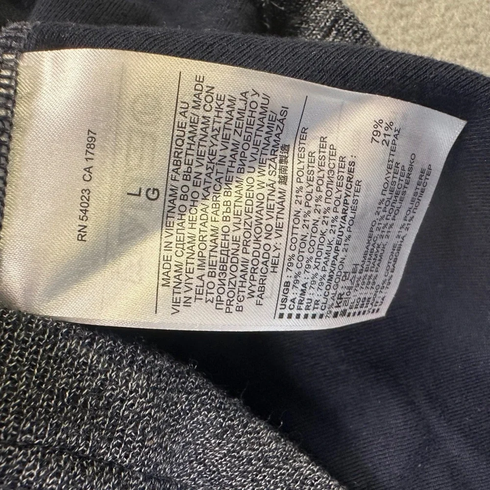 Banana Republic Mens Large Navy Blue Heather Long Sleeve Crewneck Pullover Top
